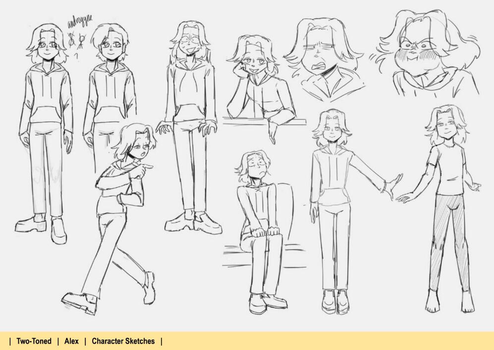 two toned - alex - character sketches