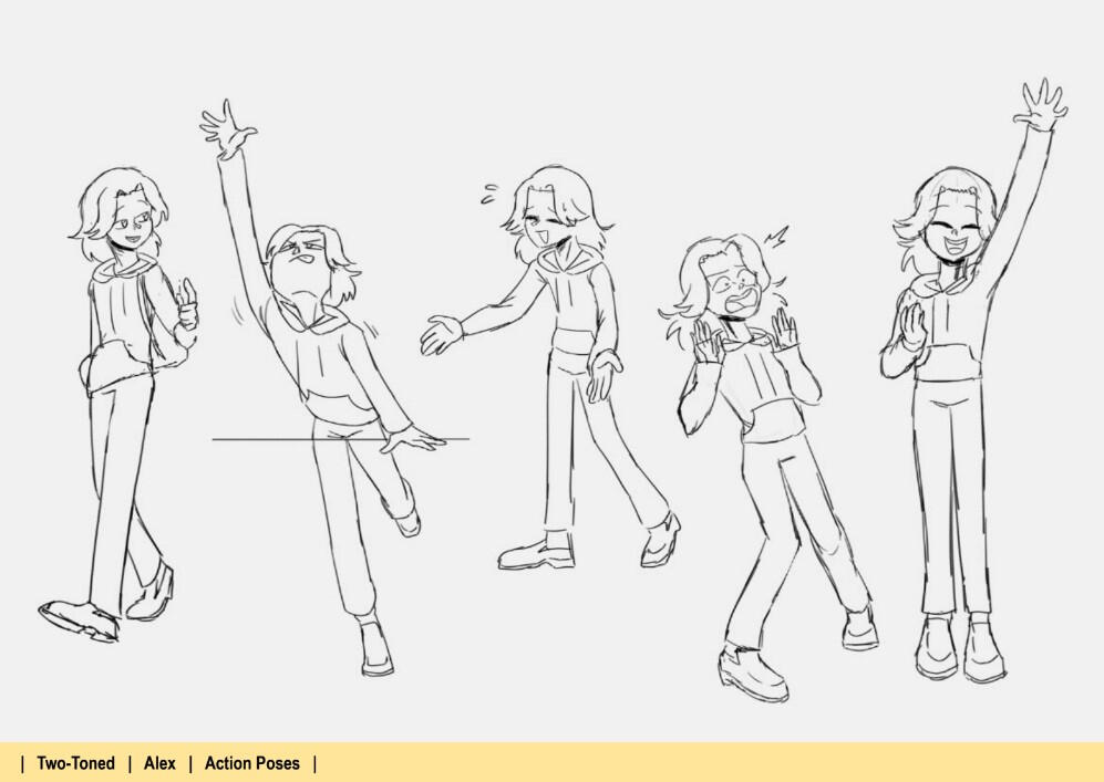 two toned - alex - action poses