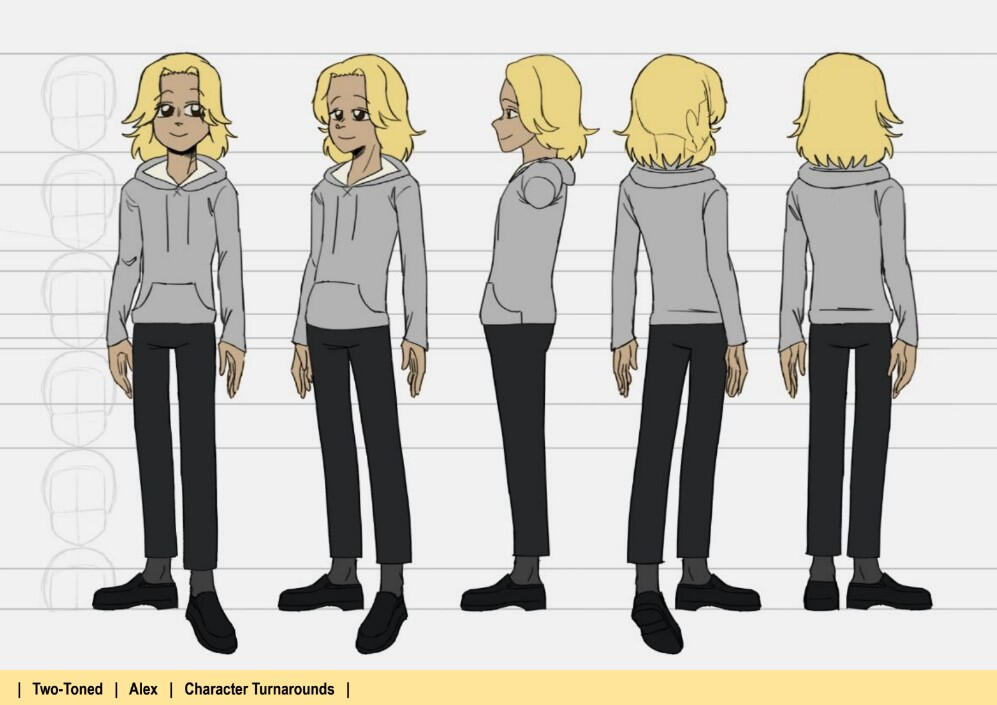two toned - alex - character turnarounds